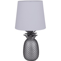 NÄVE Tischleuchte Keramik Ananas Matt Silber 45 cm