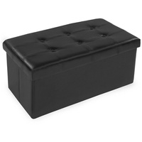 TecTake Sitzhocker aus Kunstleder mit Stauraum (1 St), schwarz