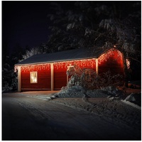 ECD Germany 12m LED Lichterkette Lichtvorhang Eisregen Lichtnetz Warmweiß