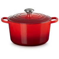 Le Creuset Signature Bräter 24 cm rund hoch kirschrot
