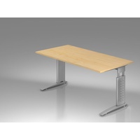 Hammerbacher Schreibtisch ahorn rechteckig, C-Fuß-Gestell silber 160,0 x 80,0