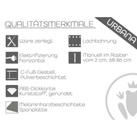 Hammerbacher höhenverstellbarer Schreibtisch eiche quadratisch, C-Fuß-Gestell silber 80,0 x
