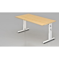 Hammerbacher Schreibtisch C-Fuß 160x80cm Ahorn/Weiß