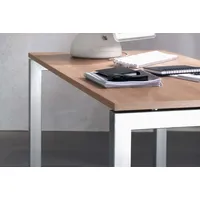 Hammerbacher Schreibtisch buche rechteckig, 4-Fuß-Gestell silber 180,0 x 80,0