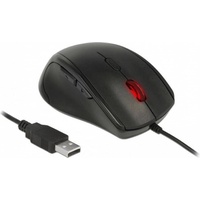 DeLock Maus ergonomisch optisch 5-Tasten Linkshänder USB-A - schwarz,