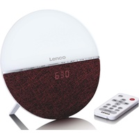Lenco CRW-4 Radiowecker mit Bluetooth, Lichteffekt, burgund Weiß