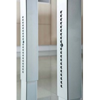 Hammerbacher RS19 höhenverstellbarer Schreibtisch nussbaum rechteckig, Kufen-Gestell grau 180,0