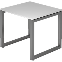 Hammerbacher RS08 höhenverstellbarer Schreibtisch lichtgrau rechteckig, Kufen-Gestell grau 80,0