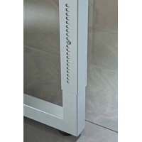 Hammerbacher höhenverstellbarer Schreibtisch buche rechteckig, Kufen-Gestell grau 120,0 x
