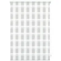 GARDINIA Doppelrollo Karo 75 x 150 cm weiß