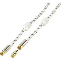 Vivanco Antennen-Kabel mit Nylonummantelung, Koax-Stecker - Koax-Kupplung, 120dB, 1.5m,