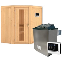 Karibu Sauna Taurin mit Eckeinstieg 68 mm -9 kW