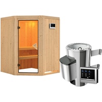 Karibu Sauna Nanja -3,6kW230V-Ofen-Steuerg.-Ohne Dachkranz