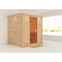 Karibu Sauna Mojave-Ohne Ofen-Inkl. Dachkranz