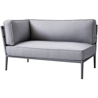 Cane-Line Gartensofa-Modul Conic, Aluminium Grau Hellgrau
