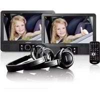 Lenco MES-415 Tragbarer DVD-Player mit 2 Bildschirme, USB/SD/MMC