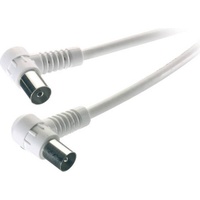 Vivanco TV/Radio Antennenkabel, 2x F-Stecker 90° gewinkelt, 90dB, weiß,