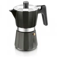 Bra | Italienische Induktionskaffeemaschine, Aluminium, Fassungsvermögen 6 Tassen,