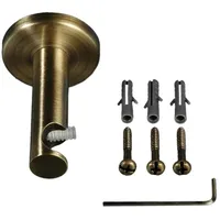 LIEDECO Träger für Gardinenstangen 6,5 cm einläufig Landhaus messing-antik
