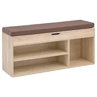 Wohnling Schuhbank WL5.344 mit Sitzfläche Garderoben-Bank Holz , Grau