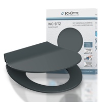 Schütte WC-Sitz Slim Anthrazit Duroplast mit Absenkautomatik Schnellverschluss