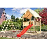 Akubi Spielturm Luis Set C mit Rutsche rot 89375