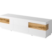 TRENDMANUFAKTUR Silke TV-Lowboard 206 cm weiß Hochglanz/votaneichefarben