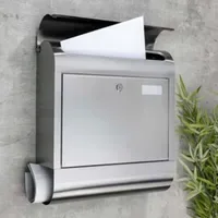 Hi Edelstahl Briefkasten mit Zeitungsfach (60180)