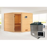 Karibu Sauna Innensauna Leona Eckeinstieg Ofen 9 KW externe