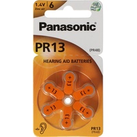 Panasonic PR13 Hörgerätebatterien PR-13/6LB, Hörgerätezellen 13 Zink Air 6er