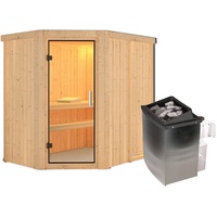 Karibu Sauna Carin mit Eckeinstieg 68 mm - 9