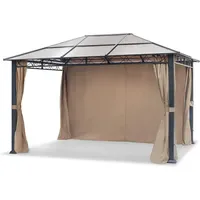 TOOLPORT Gartenpavillon 3 x 4 m inkl. Seitenteile cappuccino