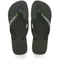 HAVAIANAS Brasil Logo, Unisex-Erwachsene Zehentrenner, Grün (Green Olive), 35/36