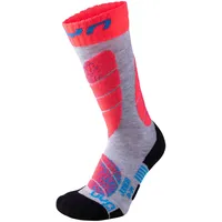 Uyn Skisocken, grau (Light Grey/Coral Fluo), 35/38