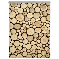 Lichtblick Seitenzugrollo Klemmfix Motiv Holzstapel 60 x 150 cm