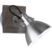 Trio Leuchten Wandspot 805000130 Timber, Metall Nickel matt, Holzsockel,