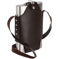 Relaxdays XXL Flachmann Edelstahl, hochwertige Taschenflasche zum Umhängen, 1,8l