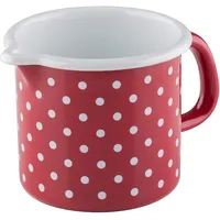 RIESS Schnabeltopf Ø12cm 1L Pünktchen Rot Emaille