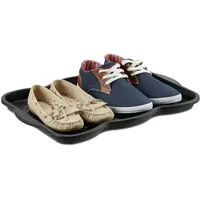 Relaxdays Schuhabtropfschale klein, Kunststoff Schuhablage f. 4 Schuhe, Profil