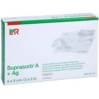 B2B Medical GmbH SUPRASORB A+AG Antimik.Cal.Alginat Kompr.5X5 cm 10