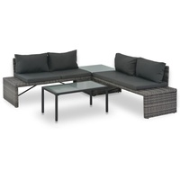 VidaXL Polyrattan Lounge-Set mit Polstern 3-tlg. grau 44720