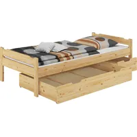 Erst-Holz Jugendbett Kiefer natur 90x200 Einzelbett Singlebett Massivholzbett Rollrost