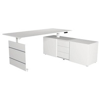 Kerkmann Move 3 elektrisch höhenverstellbarer Schreibtisch weiß rechteckig, Wangen-Gestell