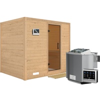Karibu Sauna Sonara - Massivholzsauna mit Fronteinstieg 40 mm-9