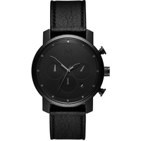 MVMT Herren Chronograph Quarz Armbanduhr mit Lederarmband D-MC02-BLBL