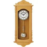 AMS Wanduhr mit Pendel Quarz, Holzgehäuse Erle