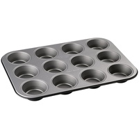 Zenker Muffinplatten Energy Muffinblech für 12 Muffins, Stahlblech schwarz