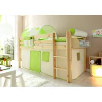 TICAA Hochbett Malte 90 x 200 cm inkl. Textil-Set