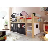 TICAA Hochbett Malte 90 x 200 cm inkl. Vorhang