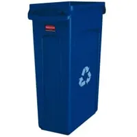 Rubbermaid Slim Jim mit Lüftungskanälen blau